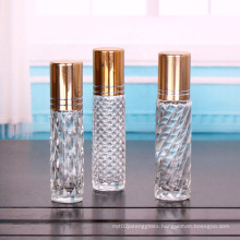 Embossed round 10ml glass perfume spray bottle with lids
